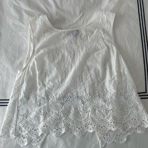 White Linen Tank Open Back